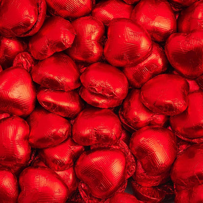 Red foil wedding favour chocolates for table decor