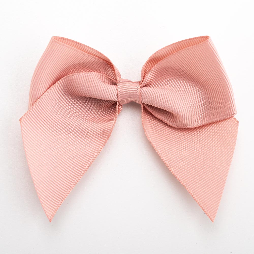 Rose Gold 10cm self-adhesive grosgrain ribbon bow on a white background