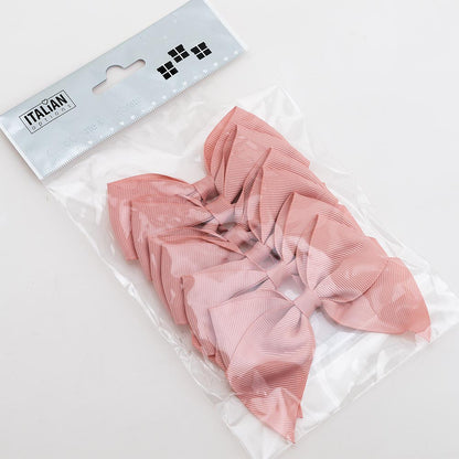 Pack of six rose gold 10cm self-adhesive grosgrain ribbon bows