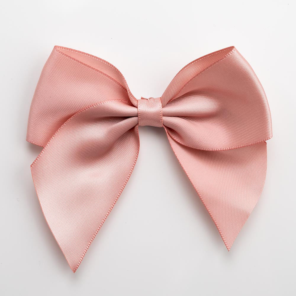 Rose Gold 10cm large satin gift bow with self-adhesive backing