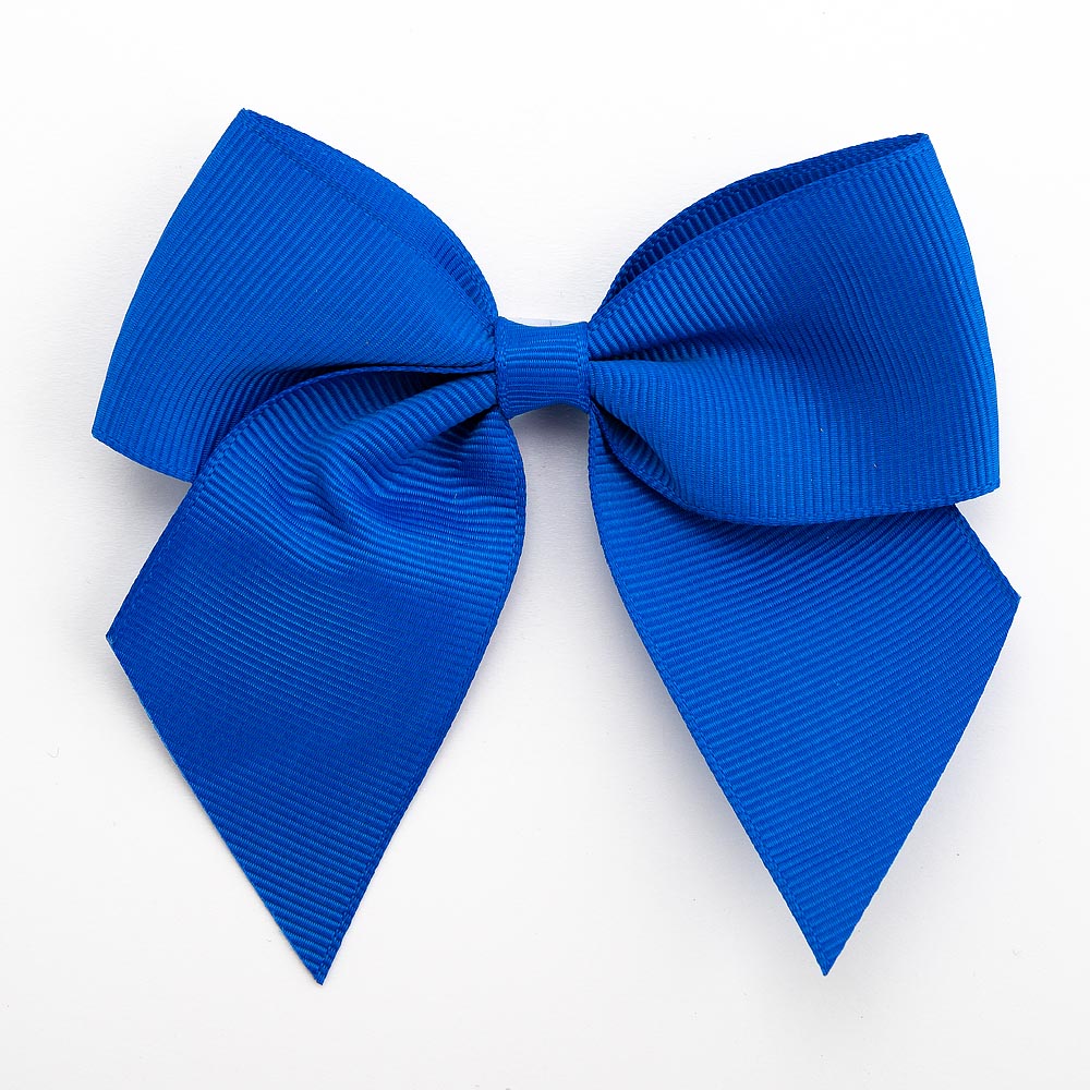 Royal Blue 10cm self-adhesive grosgrain ribbon bow on a white background