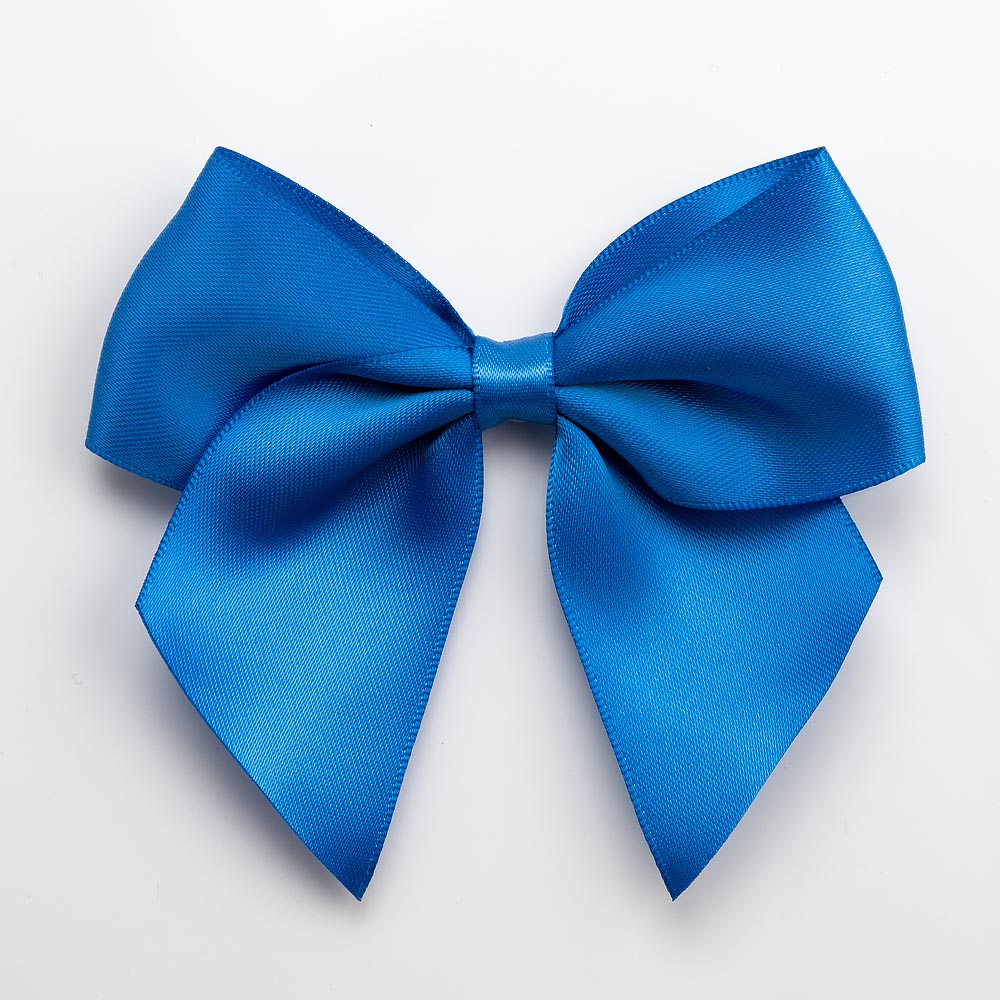 Royal Blue 10cm large satin gift bow with self-adhesive backing