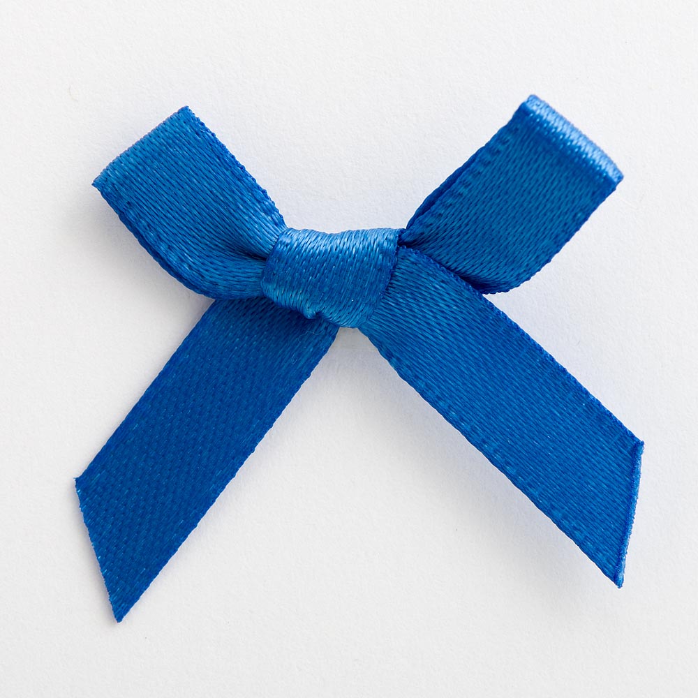 Royal Blue mini satin ribbon bow made from 6mm ribbon, approximately 3cm wide