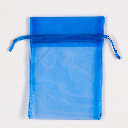 Royal Blue organza favour bag measuring 10 x 12.5cm