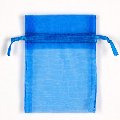 Royal Blue small organza wedding favour bag measuring 7.5 x 10cm