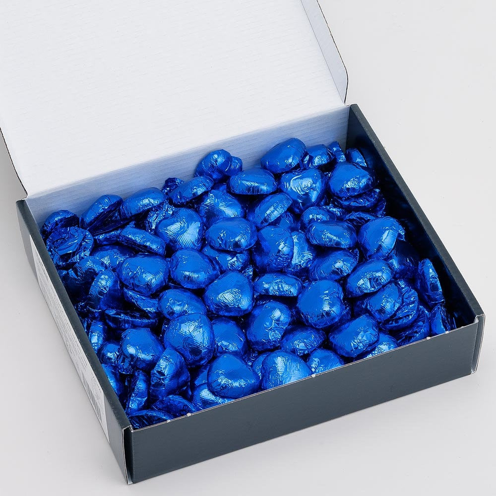 Royal blue foil wedding favour chocolates for table decor