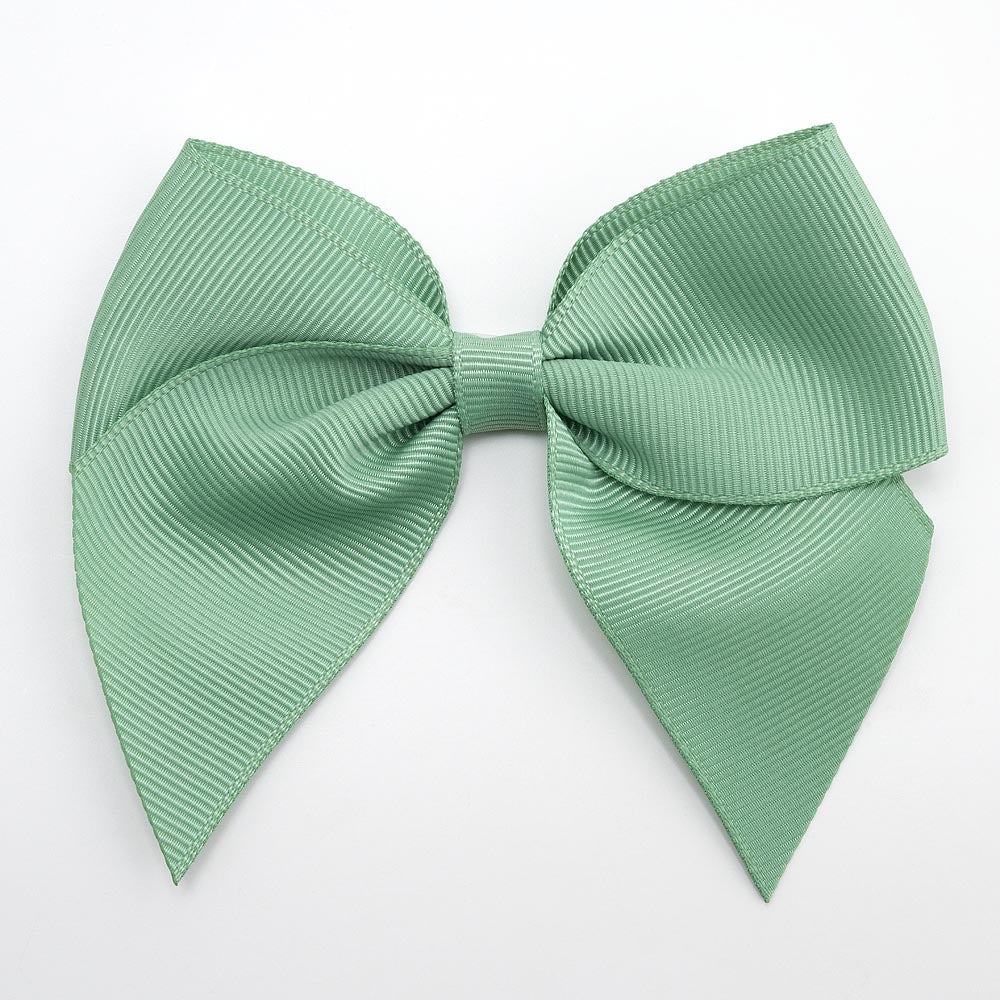 Sage Green 10cm self-adhesive grosgrain ribbon bow on a white background