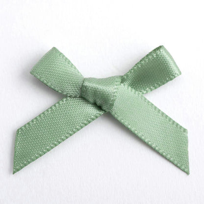 Sage Green mini satin ribbon bow made from 6mm ribbon, approximately 3cm wide