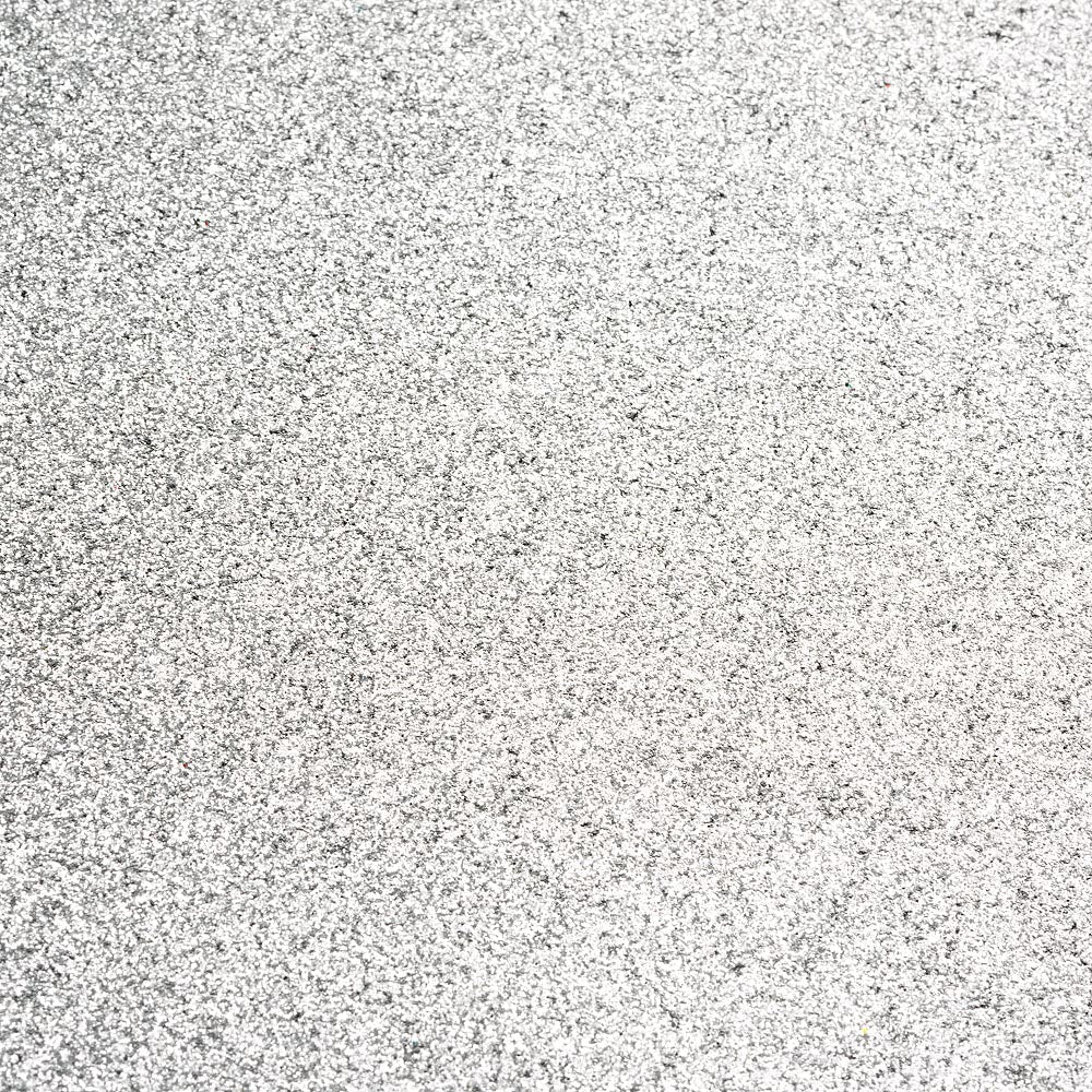 Silver A4 non-shed glitter card with a fine textured sparkle finish for luxury wedding stationery