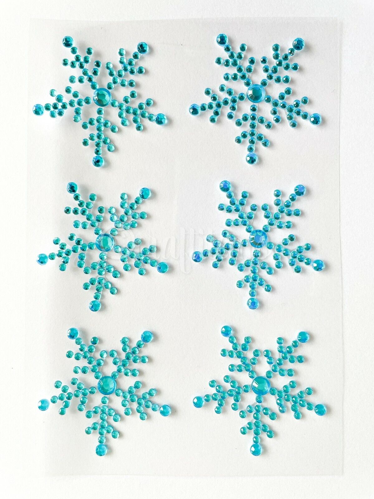 Turquoise snowflake gem stickers frozen colours