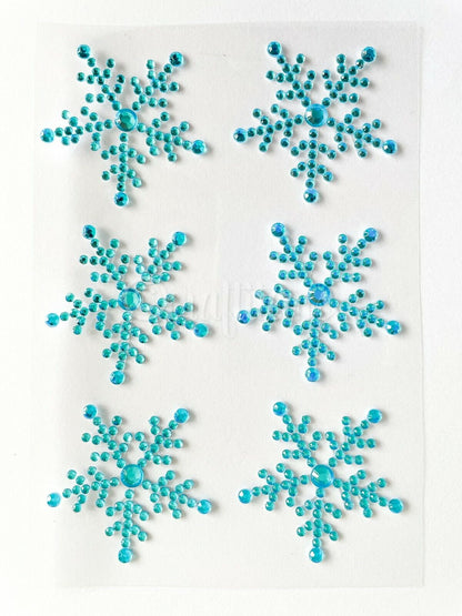 Turquoise snowflake gem stickers frozen colours