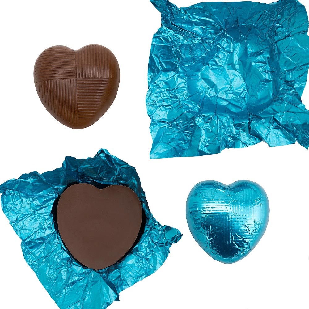 Turquoise foil wedding favour chocolates for table decor