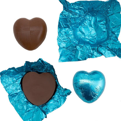 Turquoise foil wedding favour chocolates for table decor