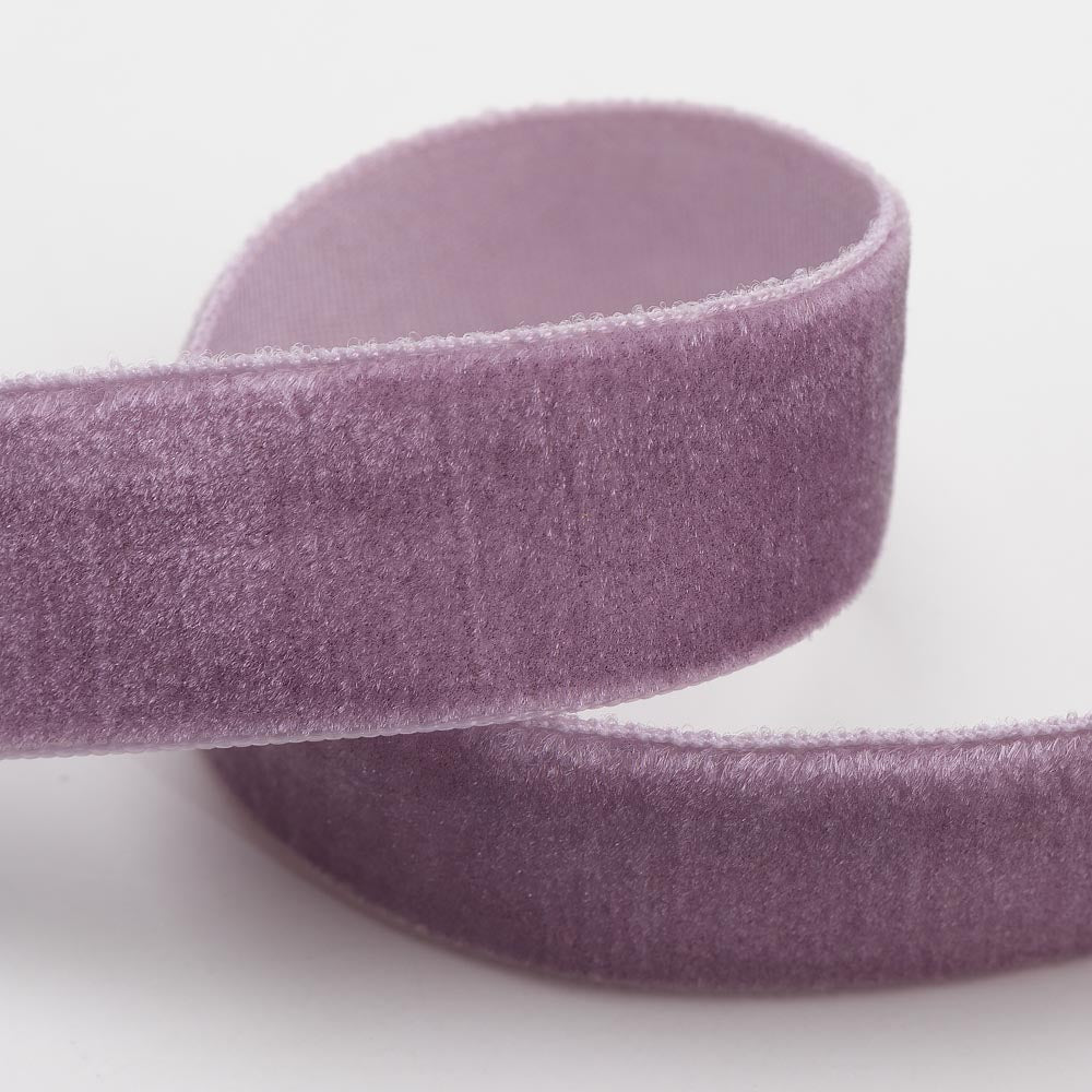 Vintage Lilac single-face velvet ribbon in 9mm, 16mm and 25mm widths
