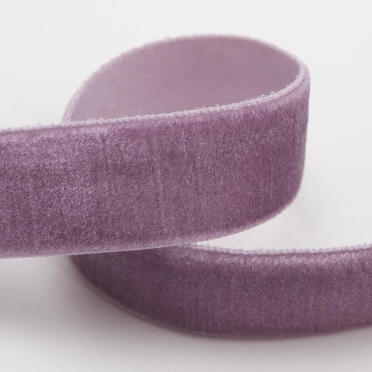 Vintage Lilac single-face velvet ribbon in 9mm, 16mm and 25mm widths