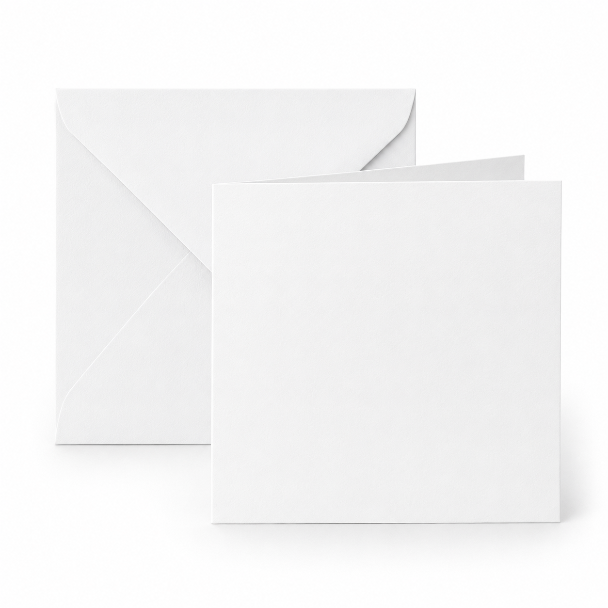White 6 x 6 square card blank with matching envelope