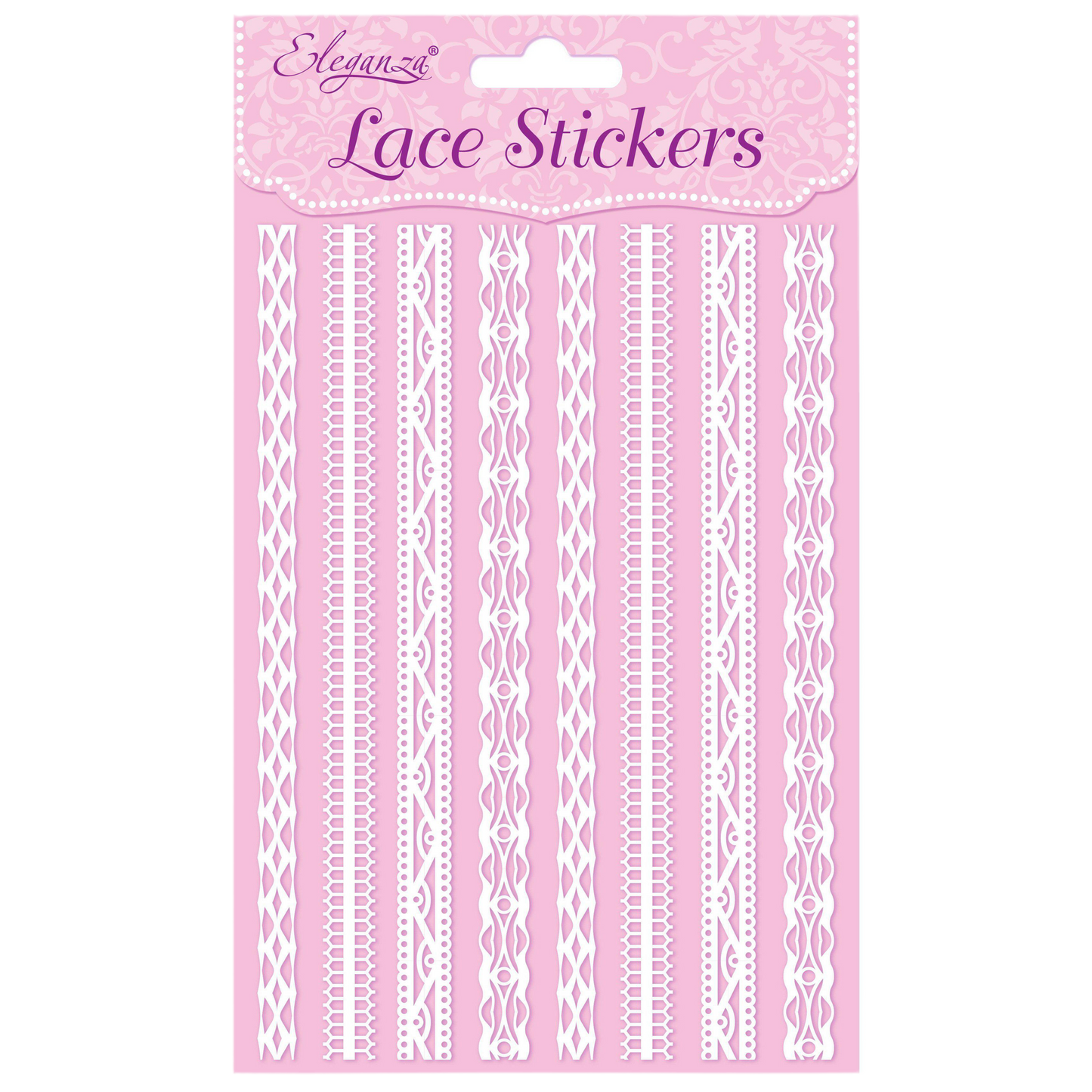 White lace effect peel off border stickers for card making scrapbook crafts