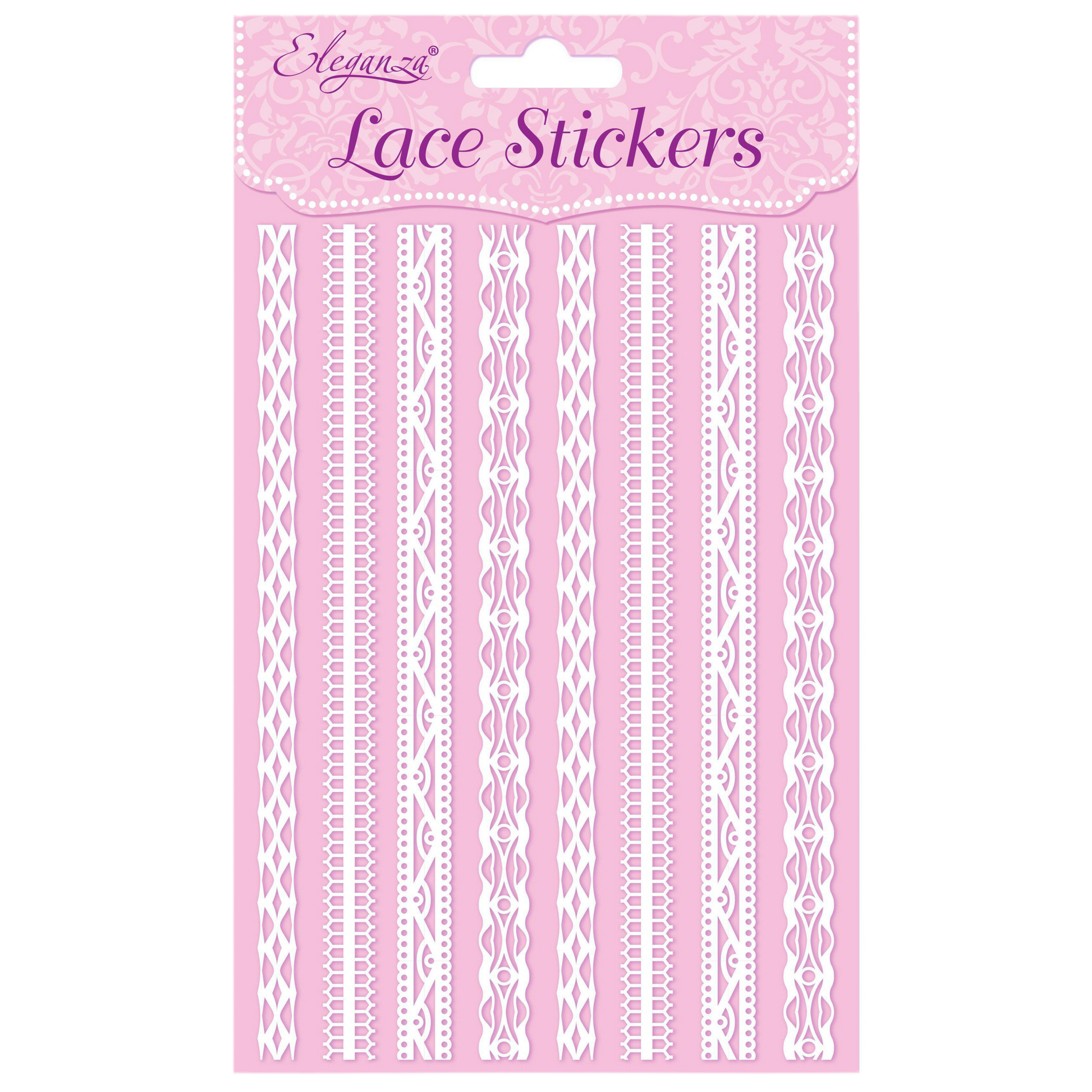 White lace effect peel off border stickers for card making scrapbook crafts