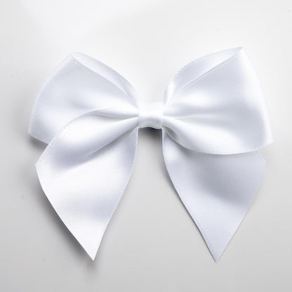 White 10cm large satin gift bow with self-adhesive backing