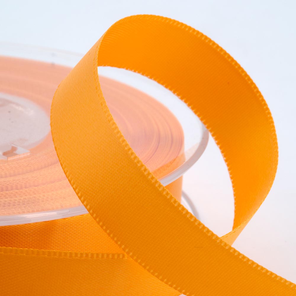 Yellow Gold double-sided satin ribbon available in widths from 3mm to 50mm