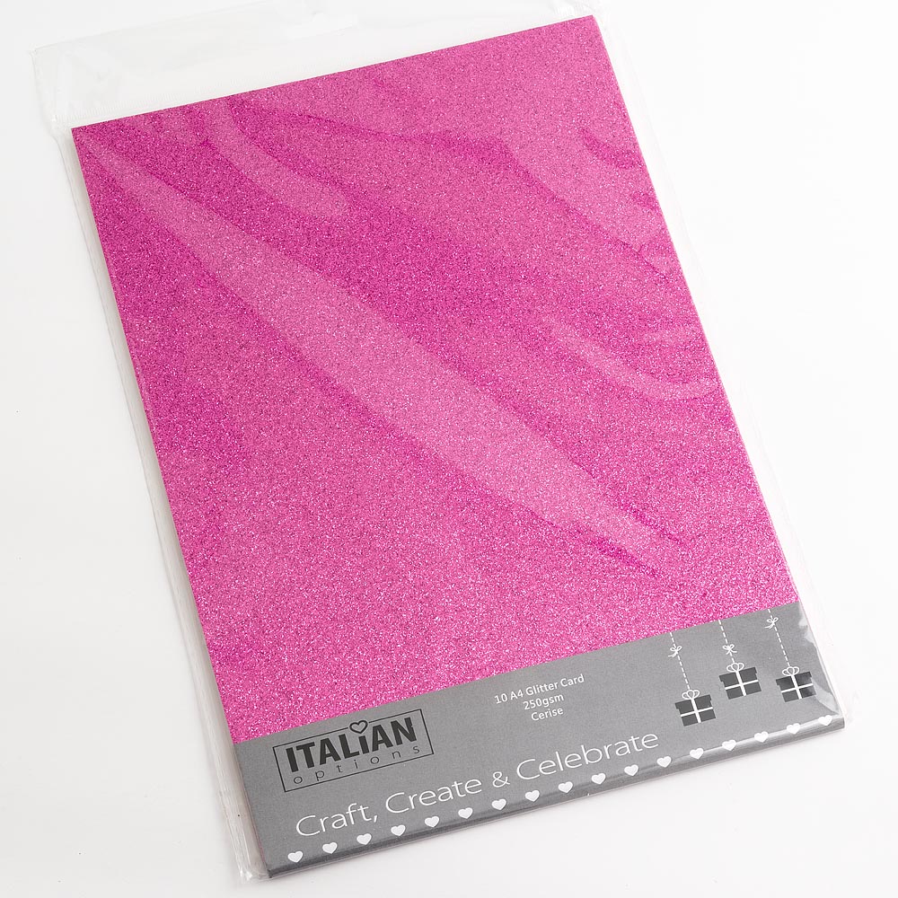 Hot cerise pink non shed glitter cardstock A4 glitter card sheets