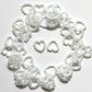 50 Small Pearl Effect Beaded Hearts 11mm Clearance