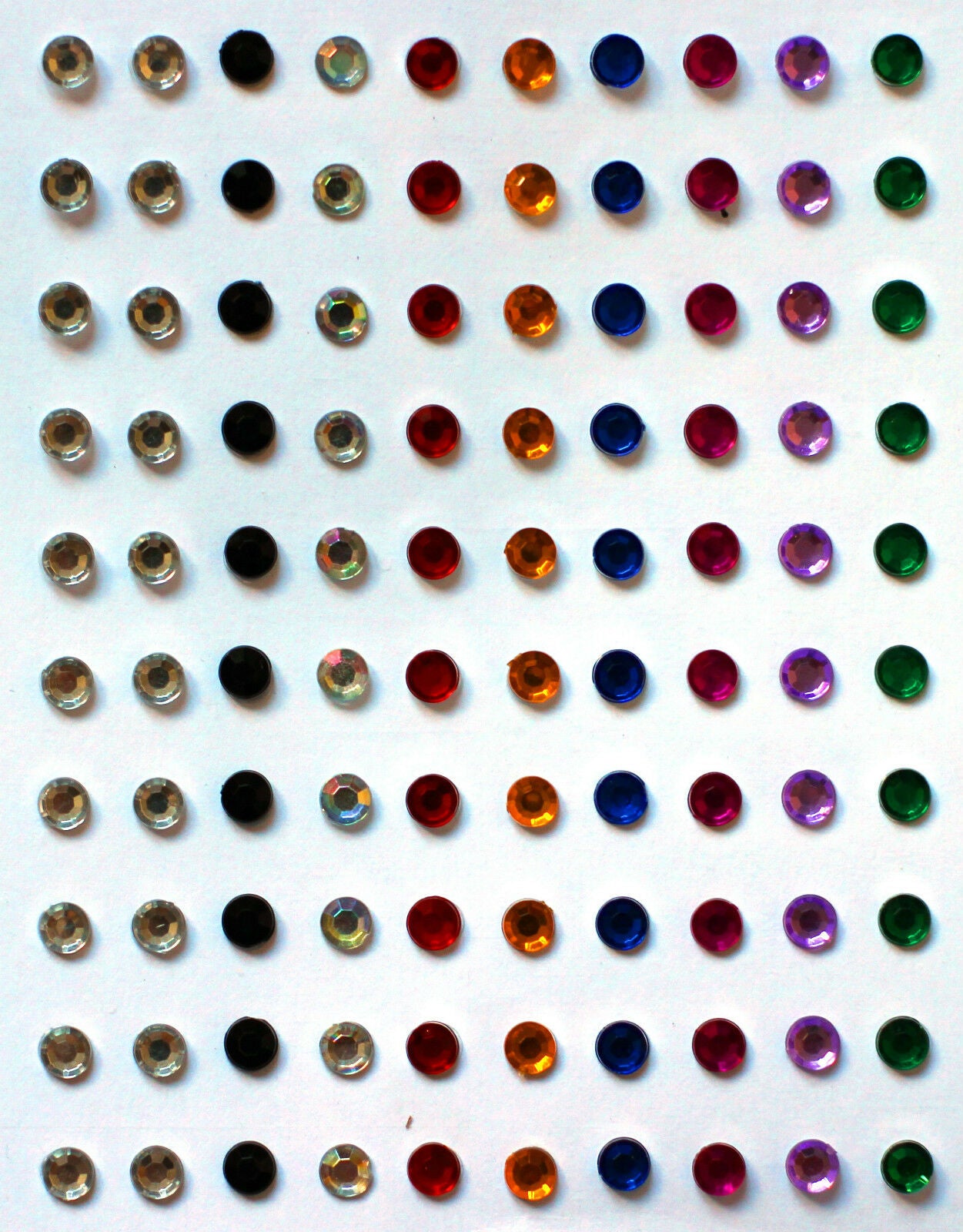 Self Adhesive Stick On Diamante Flat Back Rhinestone Gems Multi Colour Art Craft