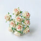 15mm Mulberry Paper Rose Flowers With Wire Stems For Card Making Craft