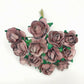 Mini Mulberry Paper Roses 15mm Flowers Wire Green Bendy Stem Card Making Craft