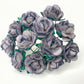 Mini Mulberry Paper Roses 15mm Flowers Wire Green Bendy Stem Card Making Craft