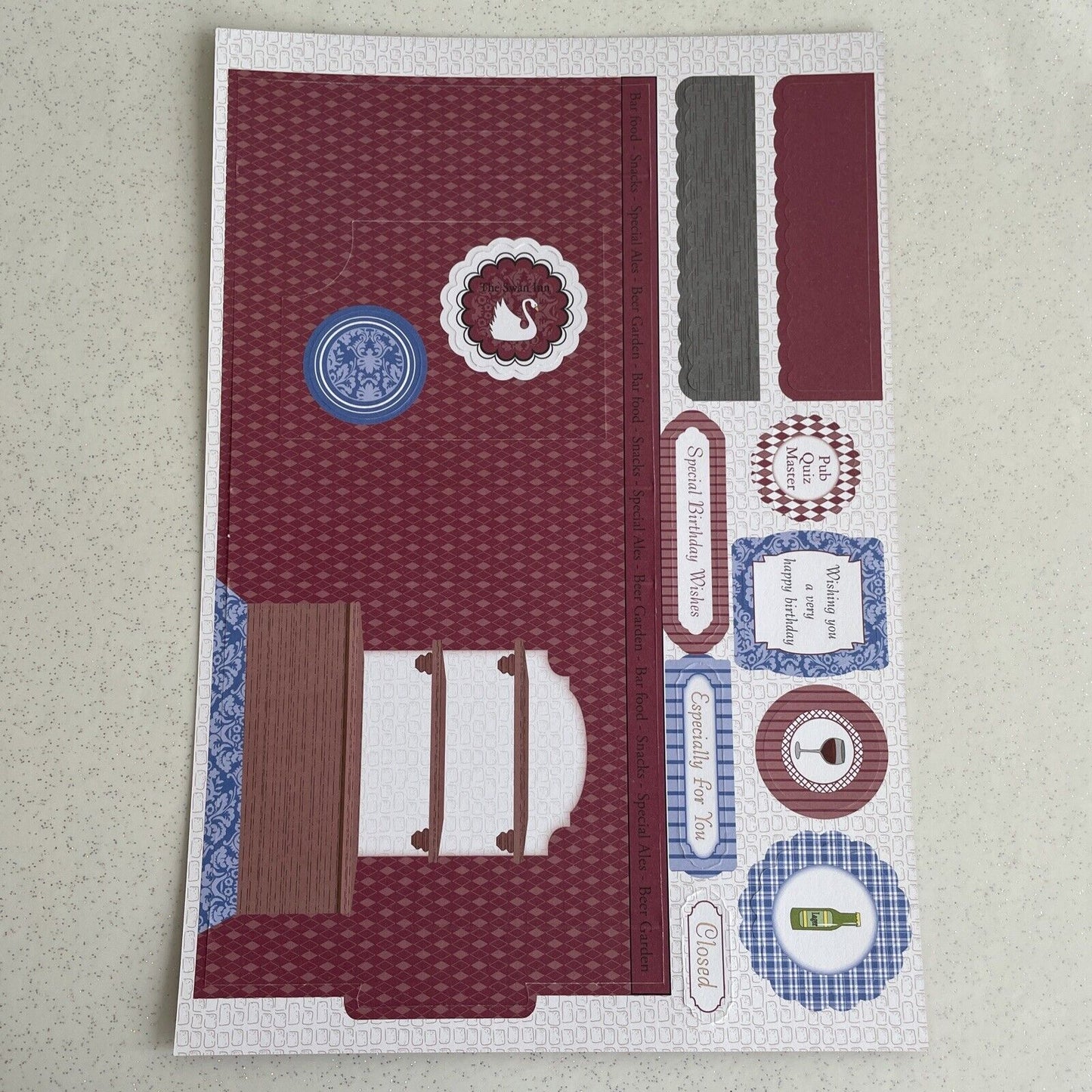 Kids Fathers Day Card Making Craft Kit Pub & Fishing Inc Stickers Tape Envelopes