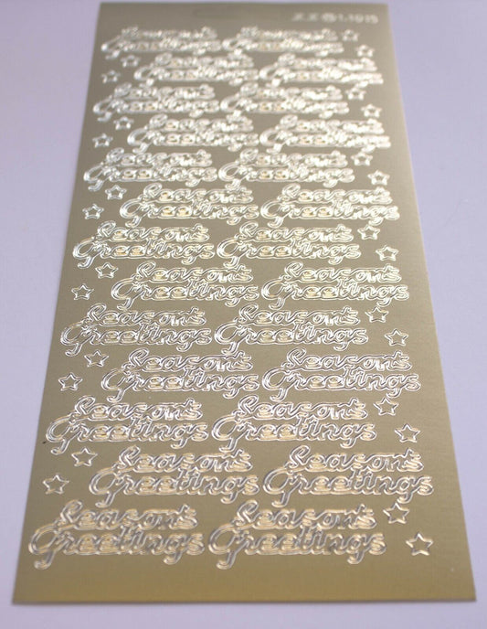 Seasons Greetings Stars Peel Off Sticker Sheet For Card Making Scrapbook
