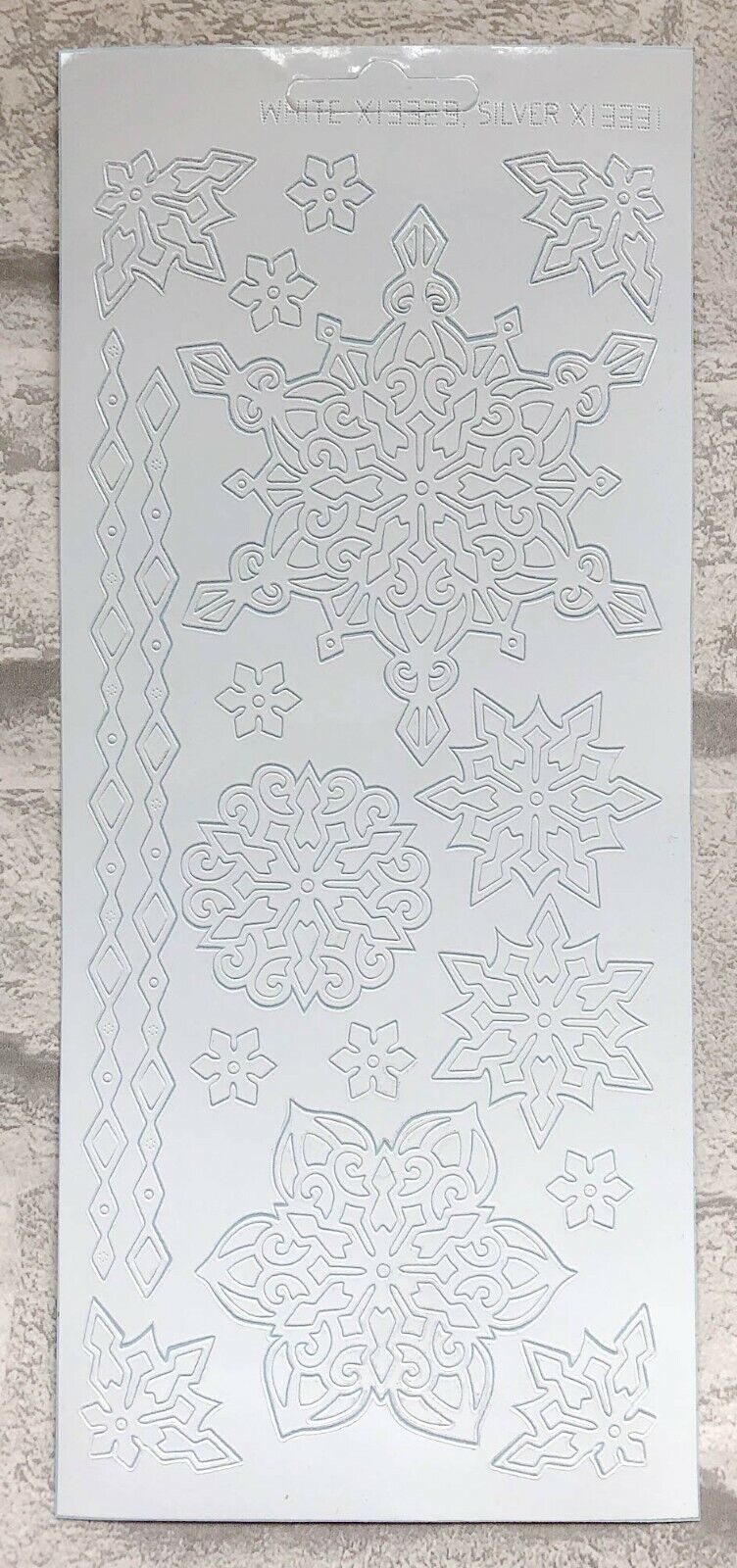 Christmas Modern Snowflakes & Borders Assorted Colours Peel Off Stickers