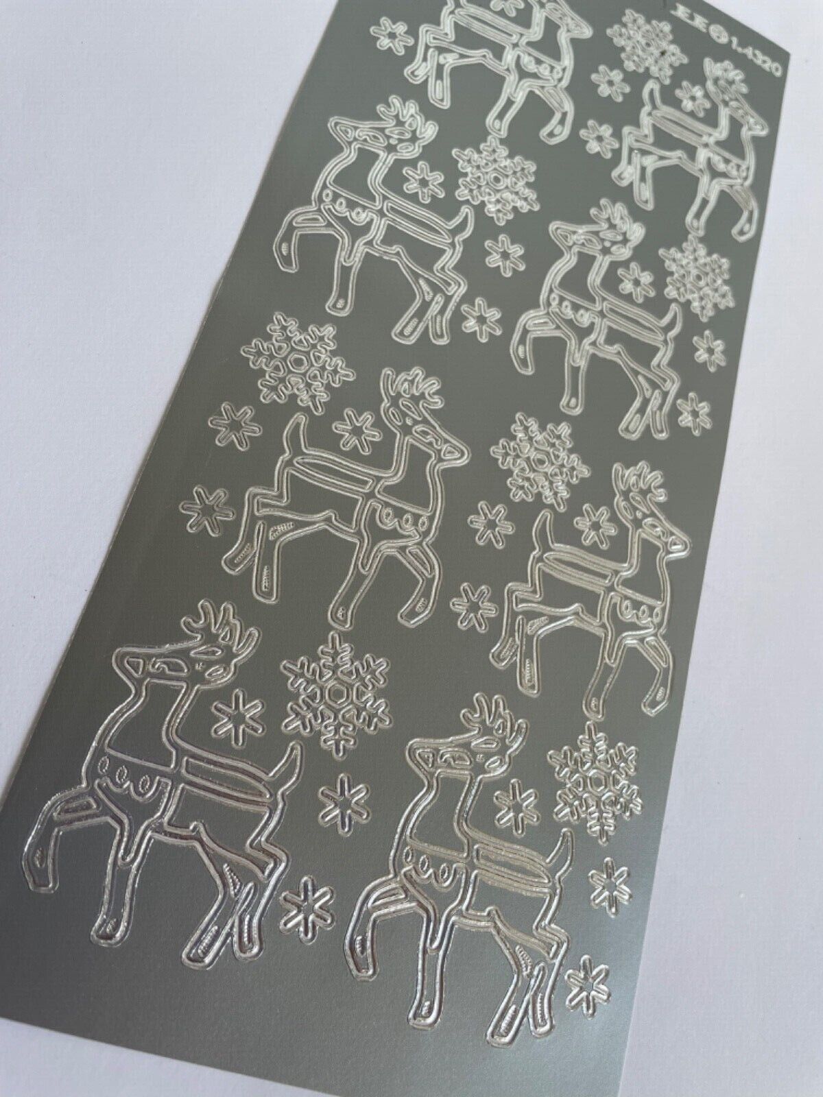 Reindeer Christmas Peel Off Sticker Sheet For Card Making Craft Snowflakes