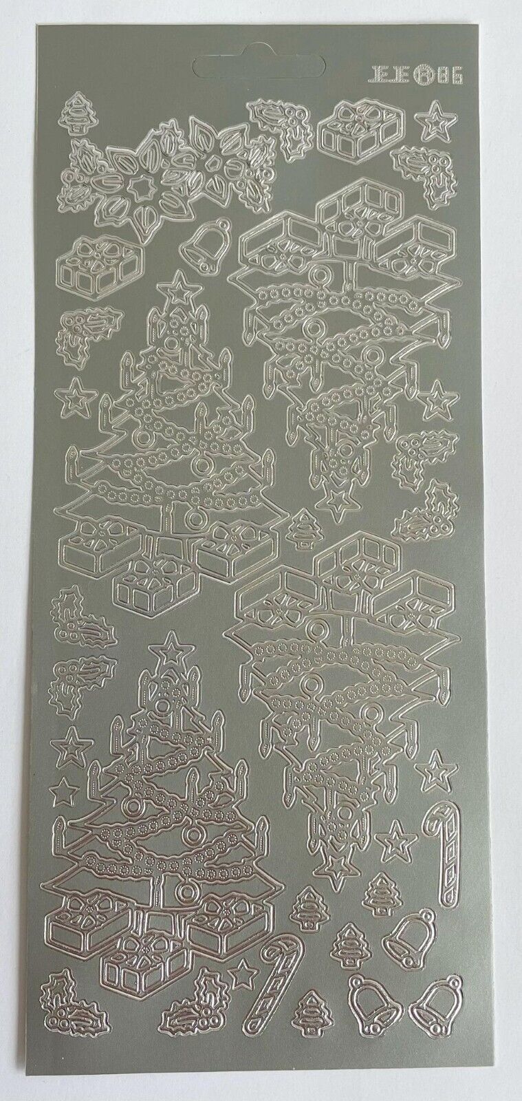 Christmas Peel Off Sticker Sheet Traditional Christmas Trees Card Making Craft