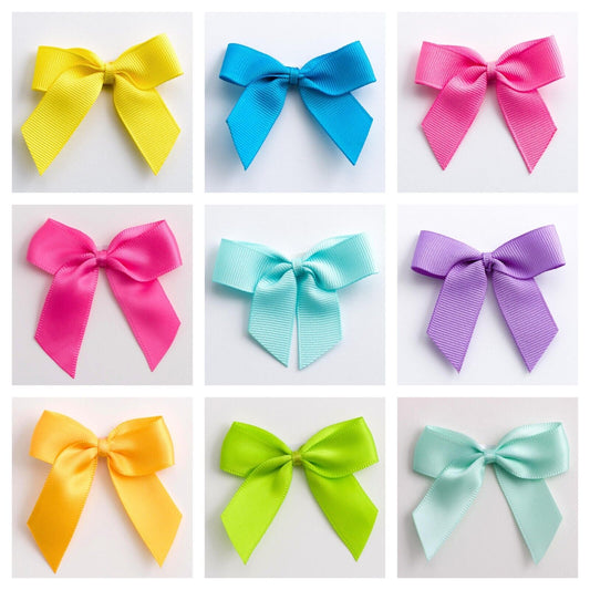 Easter Ribbon Bows 5cm Self Adhesive For Gifts & Craft Pre-Tied Stick On Decor
