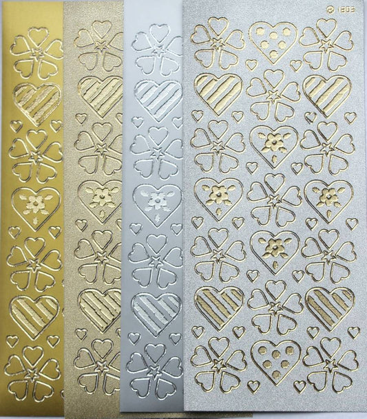 85 Assorted Hearts Single Peel Off Sheet For Card Making & Scrapbook Craft