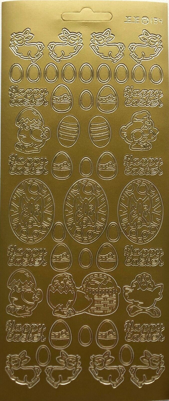 Easter Peel Off Sticker Sheet For Card Making Scrapbooking Egg Decorating Craft