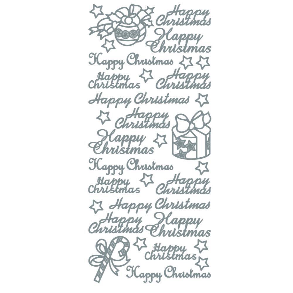 Happy Christmas Peel Off Sticker Sheet 16 Assorted Greetings Card Making Craft