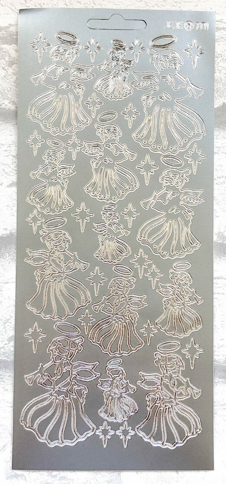 Christmas Peel Off Stickers Traditional Angels & Stars Sticker Sheet For Christmas Card Making Craft