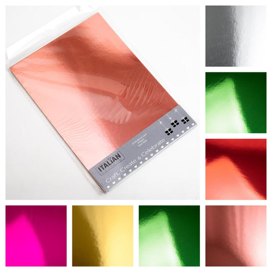 A4 Mirror Card 250gsm Shiny Reflective Cardstock Card Making Craft Choice Colour
