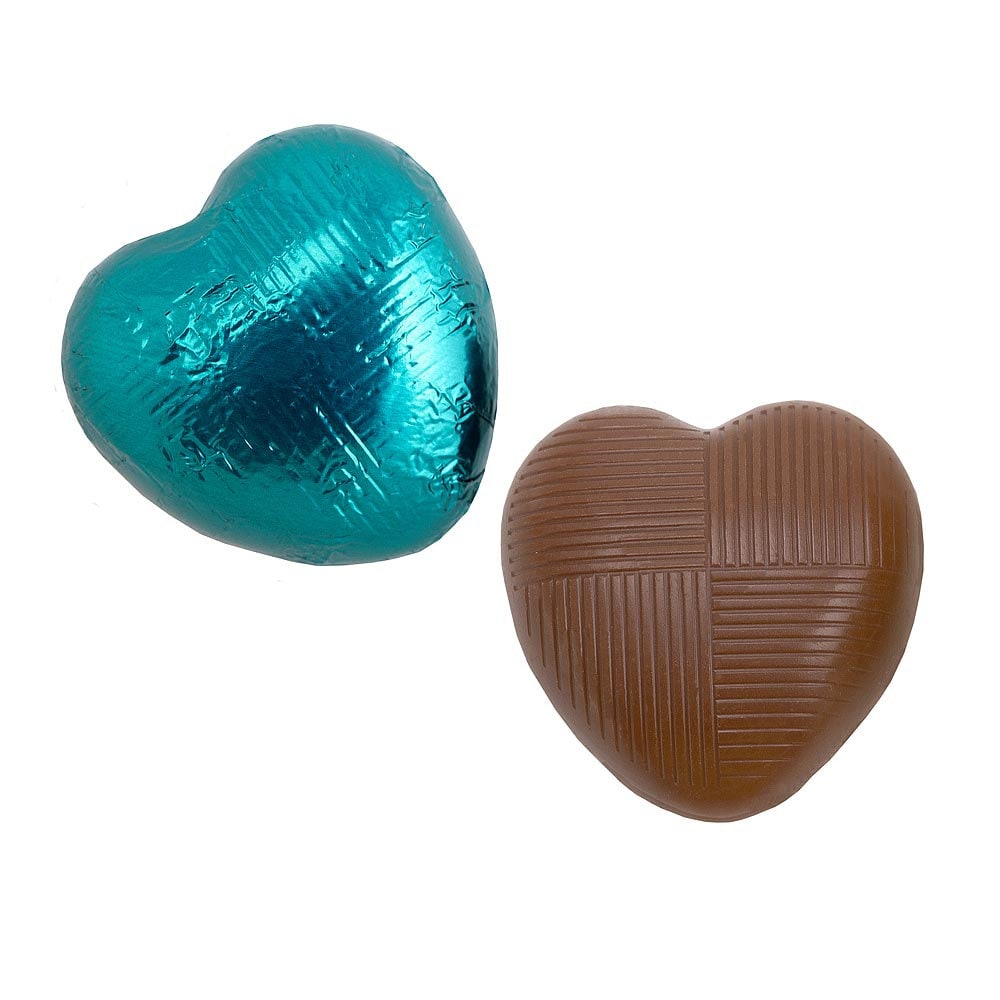 Chocolate Wedding Favours Belgian Chocolate Teal Green Foil Wrapped Heart Chocolates Gift Box Chocolates Without Gift Wrap