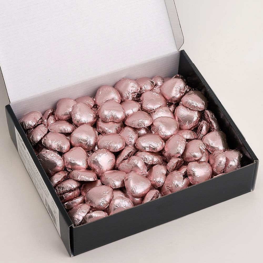 Chocolate Wedding Favours Belgian Chocolate Rose Gold Foil Wrapped Heart Chocolates Gift Box Chocolates Without Gift Wrap