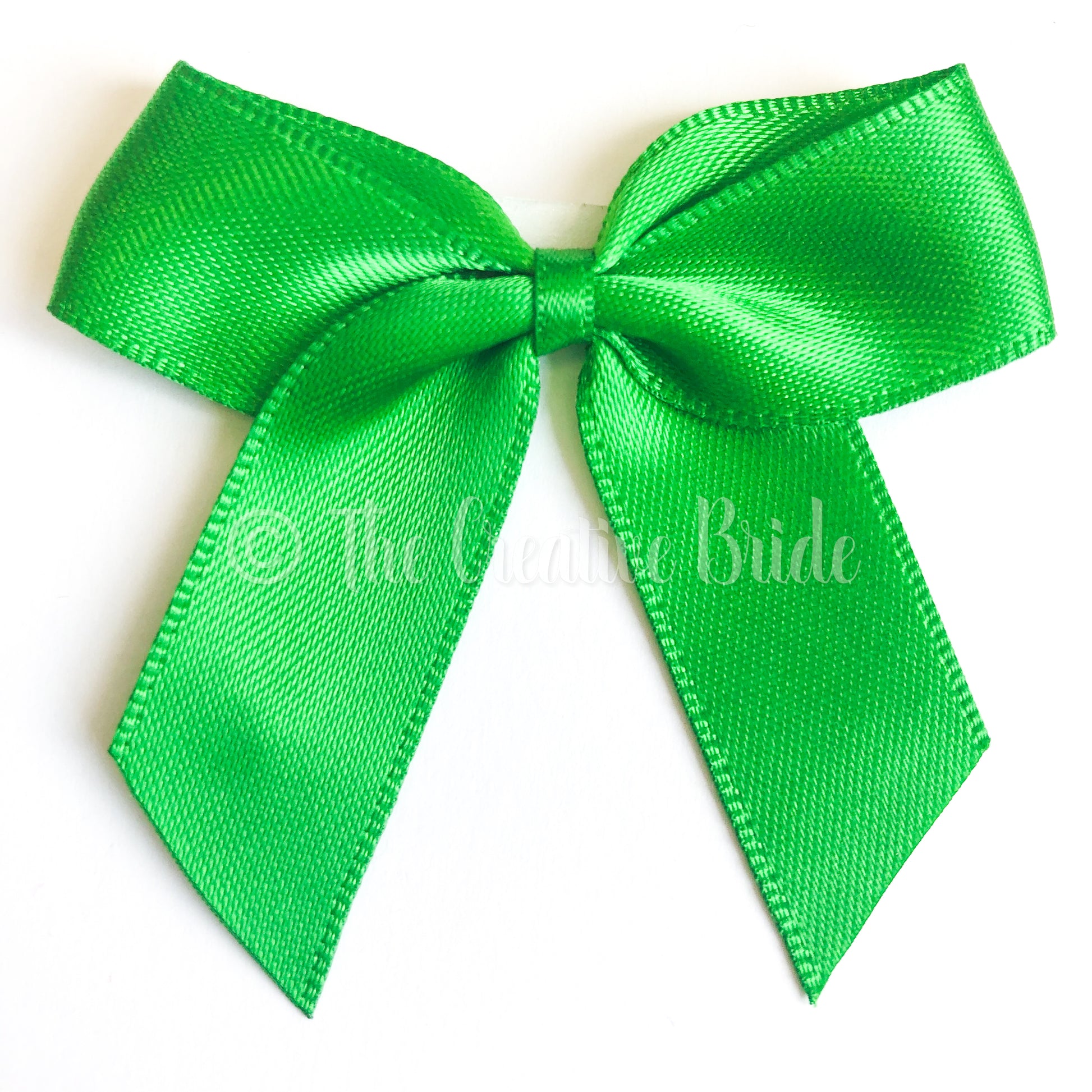 Emerald Green Stick On Satin Ribbon Bow