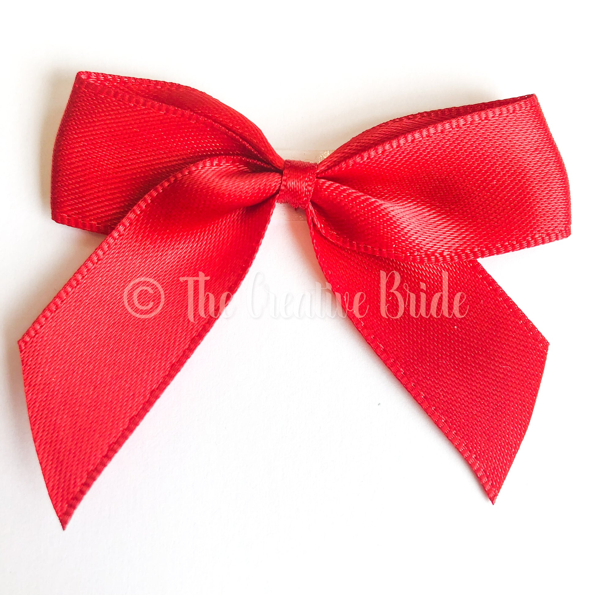Red Stick On Satin Ribbon Bow