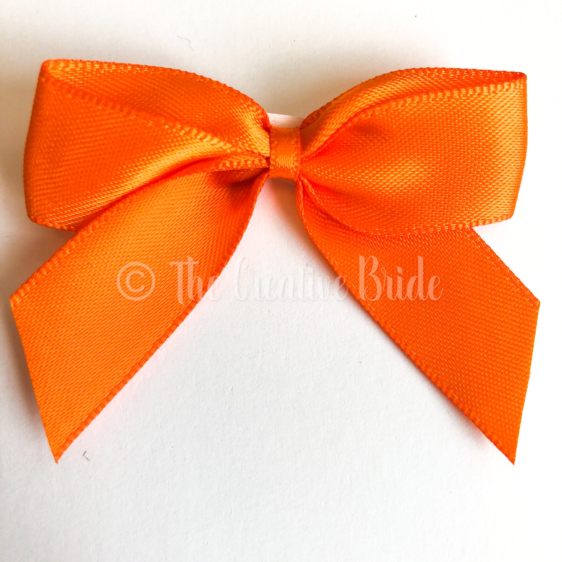 Orange Stick On Satin Ribbon Bow