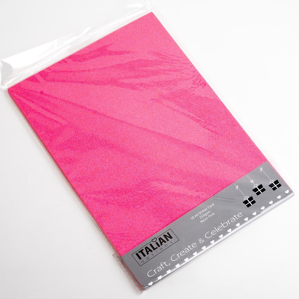 10 sheets bright neon pink glitter cardstock for card making craft
