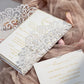 White Lace Glitter Paper Laser Cut Wedding Invitations