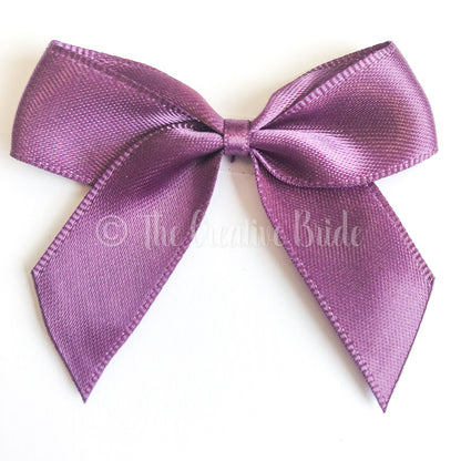 Amethyst Purple Self Adhesive  Satin Ribbon Bow