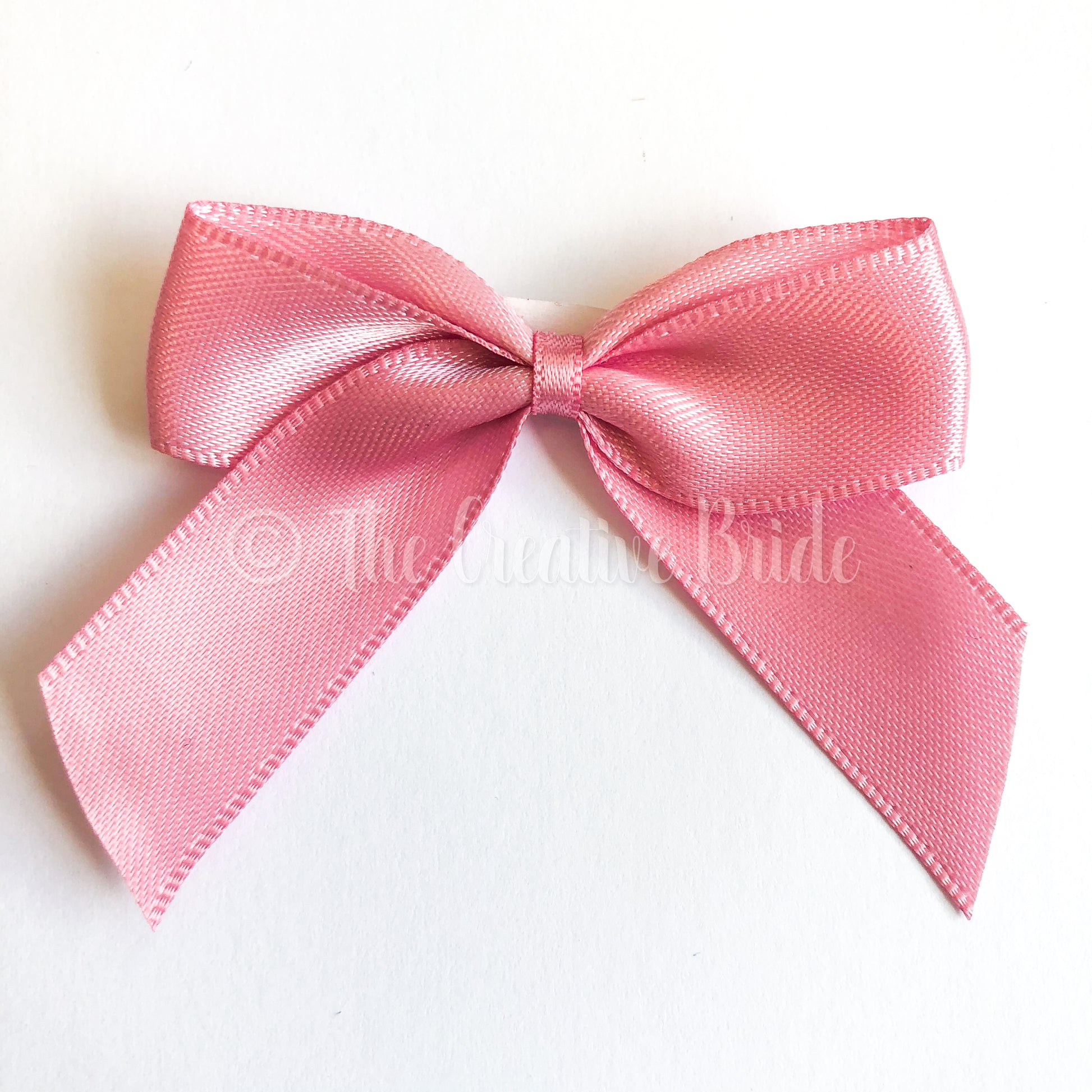 Antique Pink Self Adhesive Satin Ribbon Bow